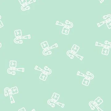 Street clock line vector seamless pattern Stock Illustration