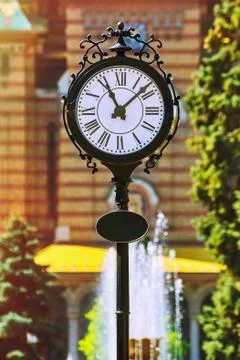 Street Clock in Timisoara Stock Photos