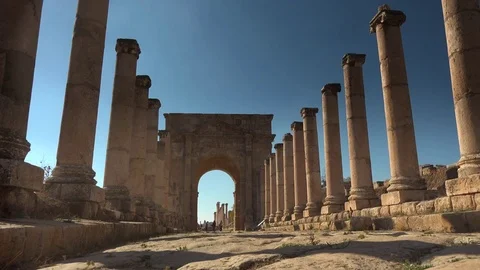 Street with columns in Jerash Video stock 83595139
