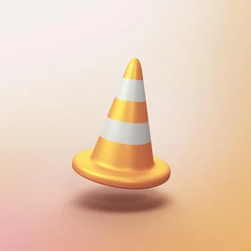 Street cone - stylized 3d CGI icon object Stock Illustration
