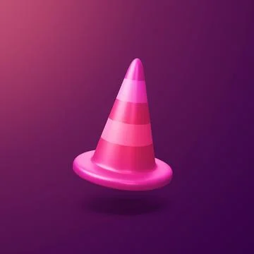 Street cone - stylized 3d CGI icon object, Not gen Ai Stock Illustration