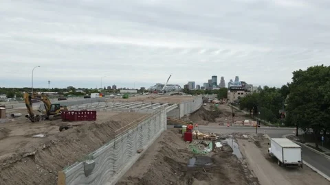 Street in construction, 35 highway interstate Stock Footage 140165164