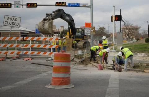 Street Construction Crew Foto stock