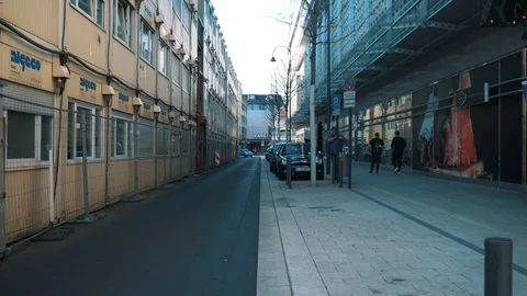 Street With Containers In Central Cologne Stock Footage 96524060