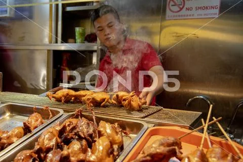 Street cooking food, Beijing China Stock Photos