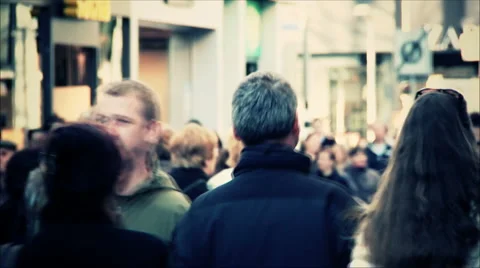 Street Crowd Slow Motion Stock Footage 2187759
