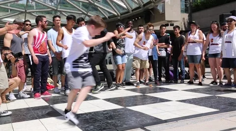 Street dance battle, two teens Stock Footage 53088852