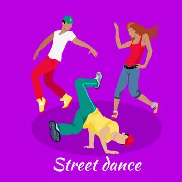 Street Dance Concept Flat Design Stock Illustration