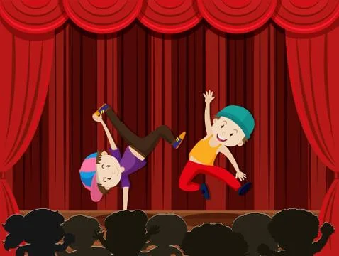 A street dance performance Stock Illustration