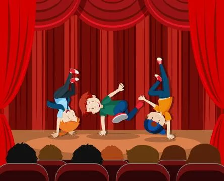 A street dance performance Stock Illustration
