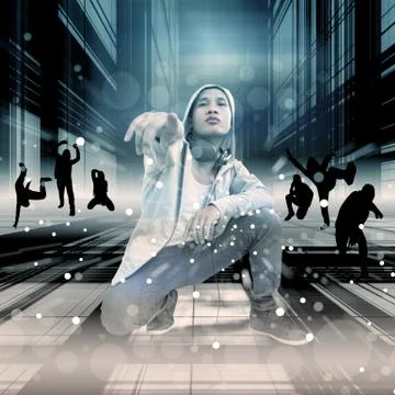 Street Dance,Dramatic Look Stock-Illustration