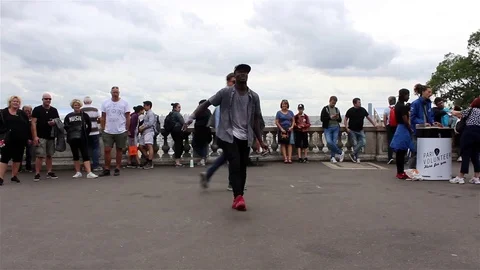 Street dancer performing act Stock Footage 78540620