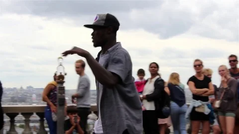 Street dancer performing some moves Stock Footage 78507203