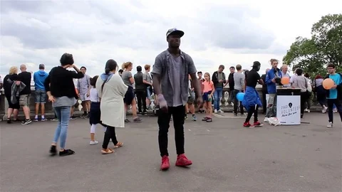 Street dancer warming up Stock Footage 78502547