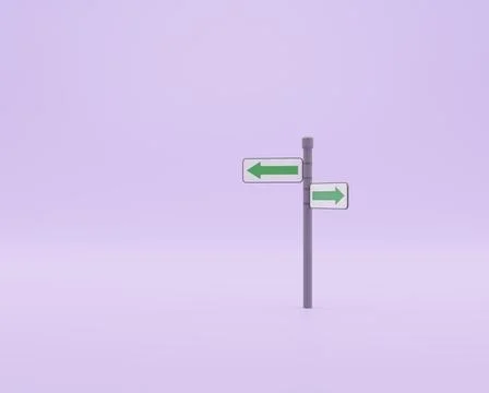 Street direction indicator. 3D Render Stock Illustration
