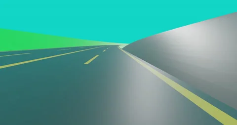 Street driving simulation animation - GPS low poly style Stock Footage 169954612