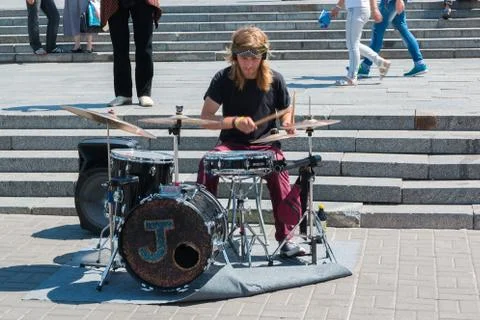 The Street Drummer Stock Photos
