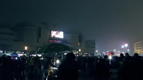 Street at dusk in china Vídeo Stock 1077868