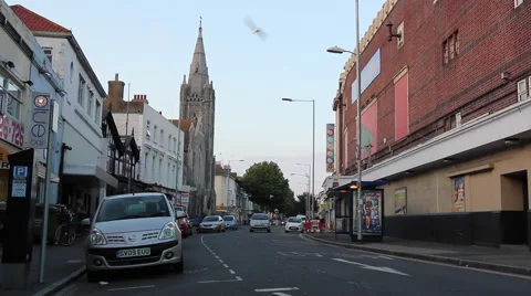 Street in Eastbourne Stock Footage