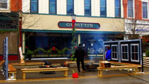 Street Eateries Brace For Second Wave Of COVID-19 Shutdown &amp; Winter 스톡 동영상 147057112