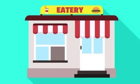Street eatery icon, flat style Stock Illustration