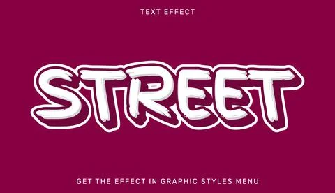 Street editable text effect with 3d style Stock Illustration