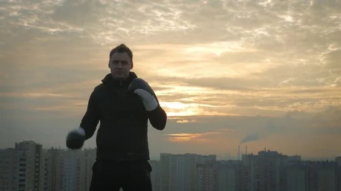 Street fighter throwing down a challenge Stock Footage 83282523