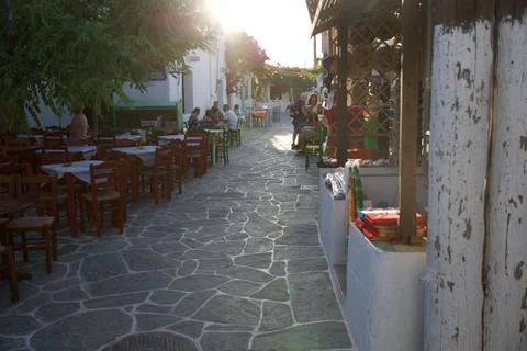 A street in Folegandros village square, Greece 2 Stock Photos