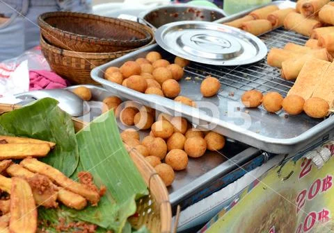 Street food in market in Bangkok Thailand Stock Photos