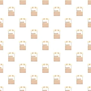 Street food stall pattern creating a seamless background Ilustración de archivo