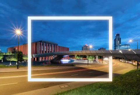 The street with frame in the old sity Stock Photos