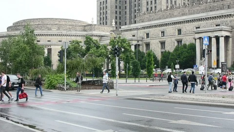 Street in front of the station  Stock Footage 90458538