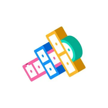 Street games isometric icon vector illustration Stock Illustration