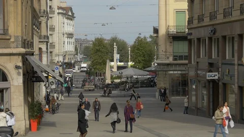 Street in Geneva Stock Footage 87828877