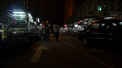 A street in Georgetown at night Stock Footage 2923832