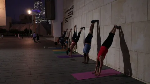 Street Handstand lesson Stock Footage 115581425