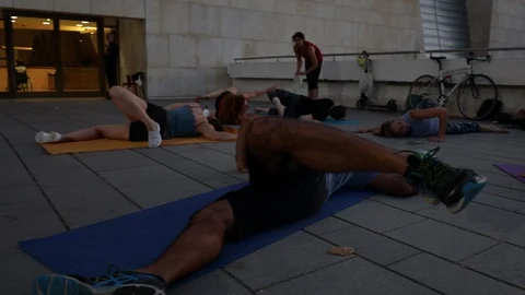 Street Handstand lesson Stock Footage 115586110