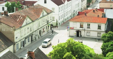 Street from high up Stock Footage 49209780