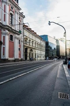 Street in historic centre of Prague Stock Photos