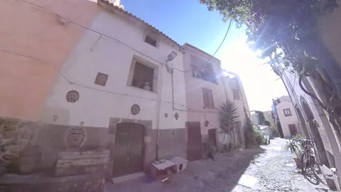 Street In The Historical Centre In Bosa. Sardinia, Italy. Stock Footage