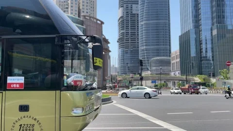 Street intersection in Shanghai under lockdown Stock Footage 197112881