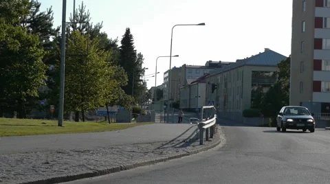 Street junction with traffic Stock Footage 55295746