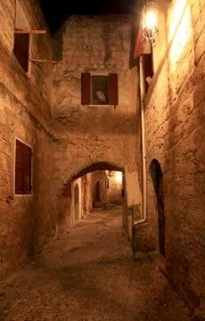 The street of the knights Stock Photos