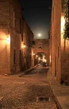 The street of the knights Stock Photos