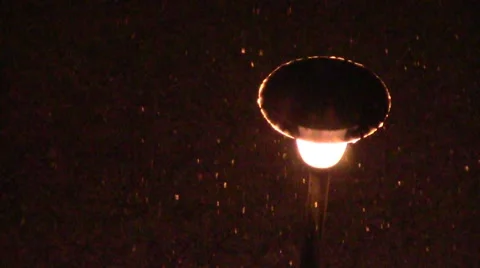 Street lamp falling snow Stock Footage 46742335