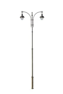 Street lamp isolate. light pole on white background. Stock Photos