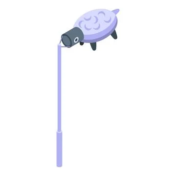 Street lamp post with sheep light hanging and illuminating the road at night 스톡 일러스트