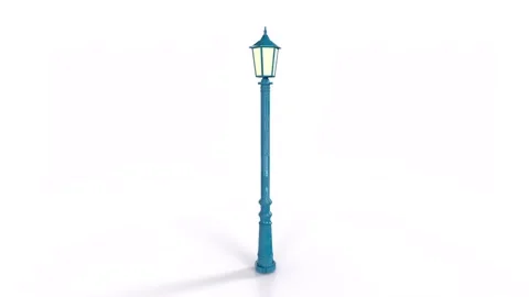 Street Lamp rotating in loop on white background Stock Footage 276309481