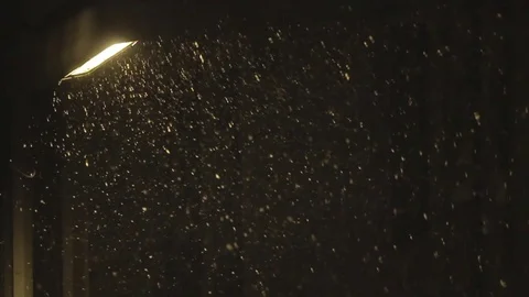 Street Lamp, Snow Falling 库存影片 81284002