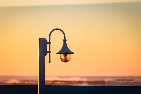 Street Lamp at Sunset Stock Photos